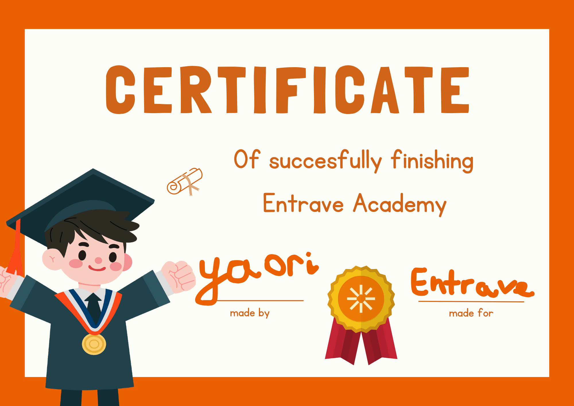 Entrave Academy Certificate